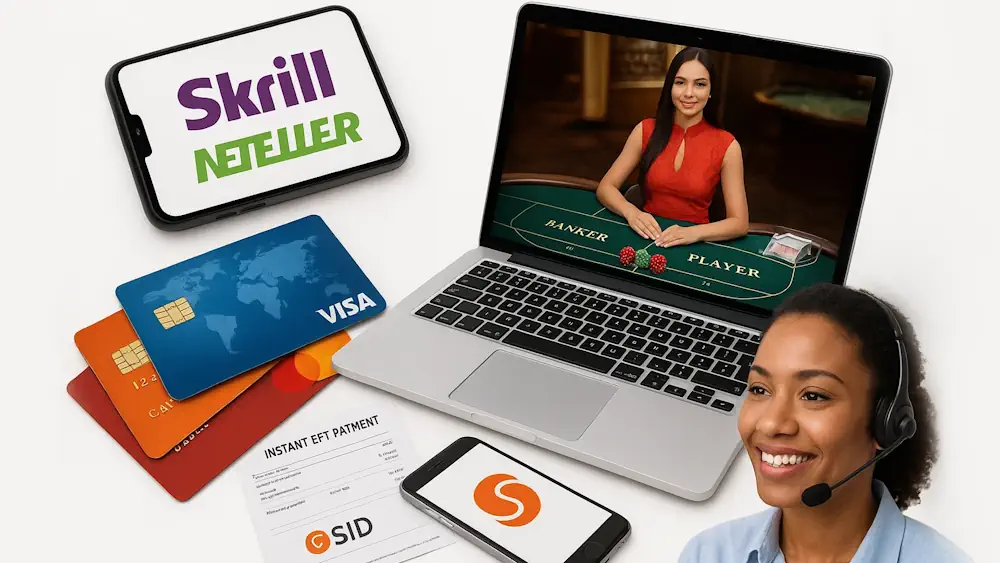 Live dealer's Banking options for South African players Banner