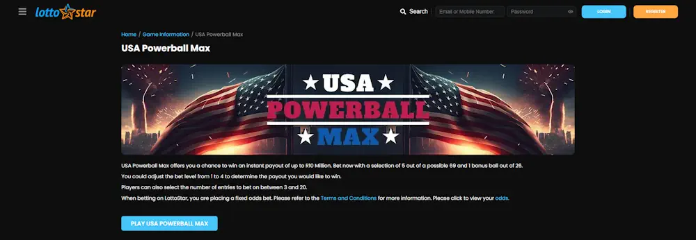 LottoStar lottery USA powerball Screenshot