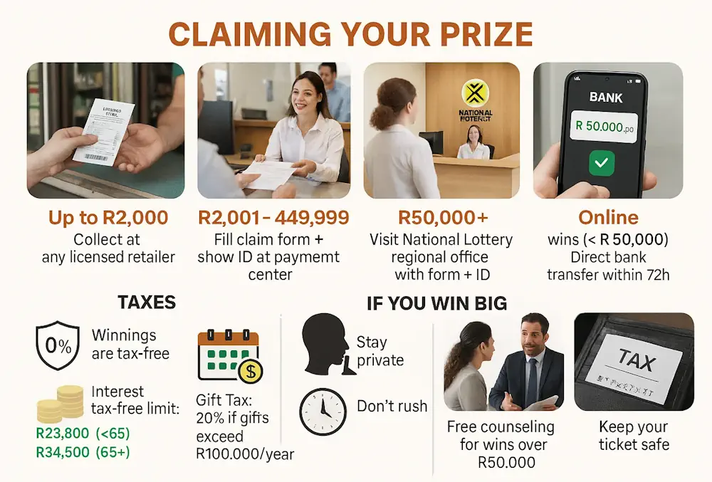 Claiming Winnings and Staying Tax-Free Infographic