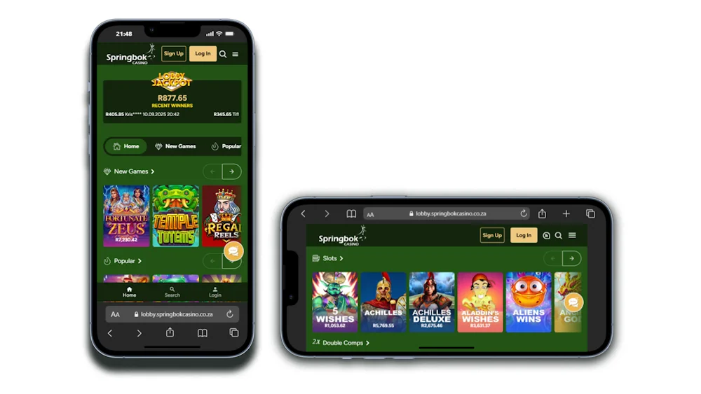 Springbok Mobile View Screenshot