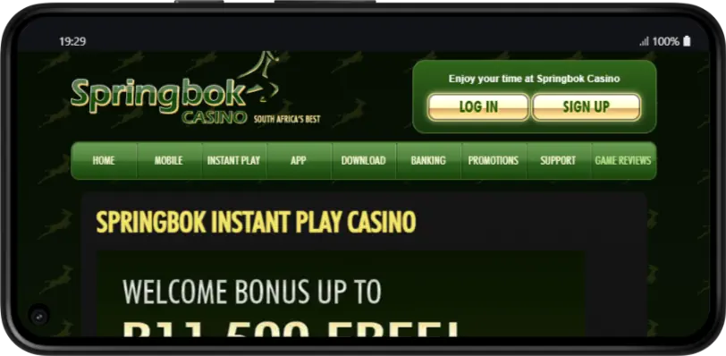 Springbok mobile android Homepage Screenshot