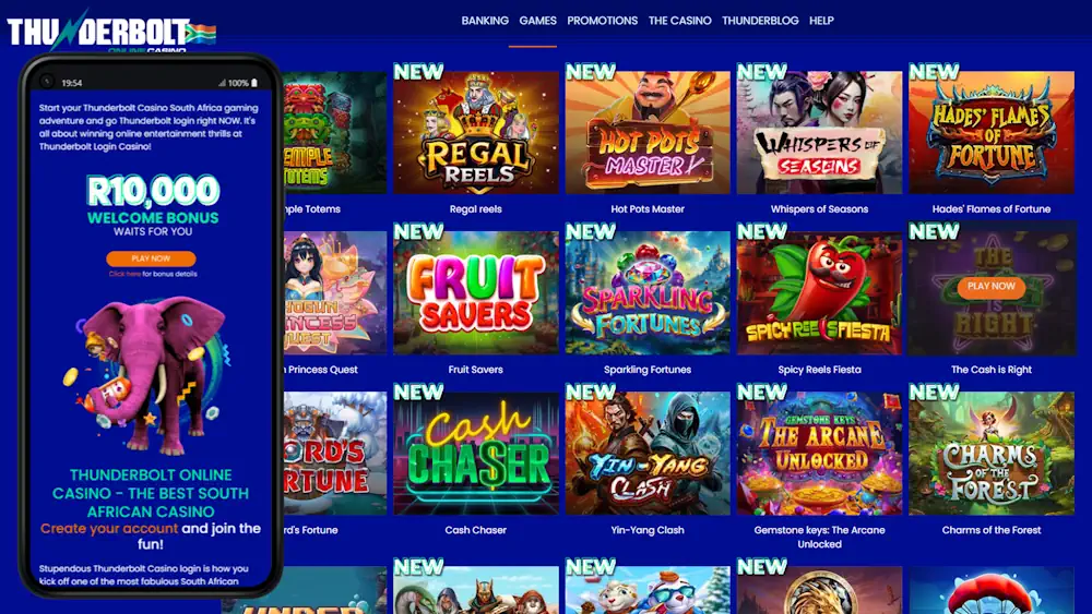 Game selection and customer service Banner