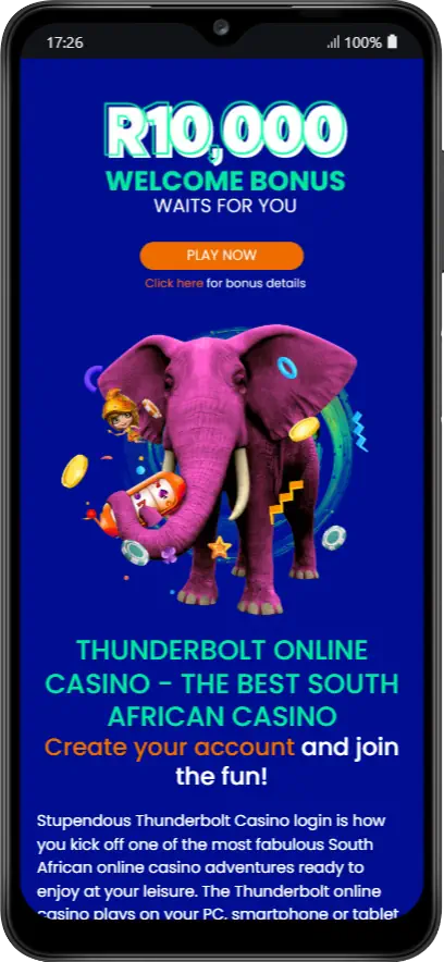 Thunderbolt mobile windows Homepage Screenshot