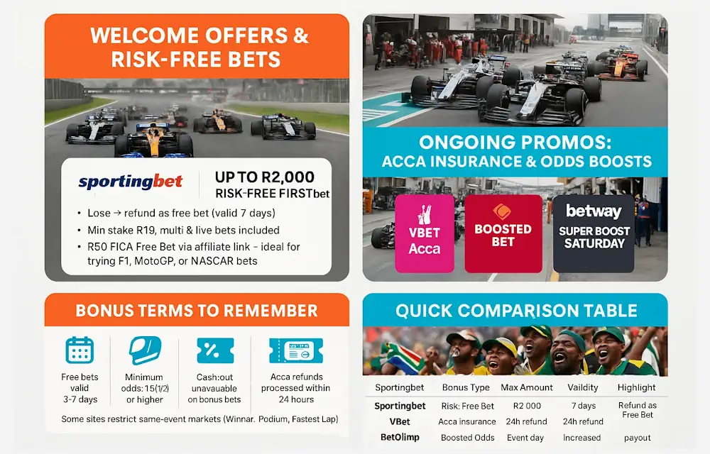 Bonuses & Promotions for Motorsport Bettors Infographic