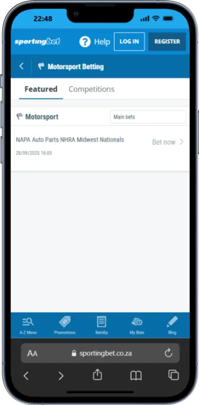 Sportingbet motorsport Screenshot