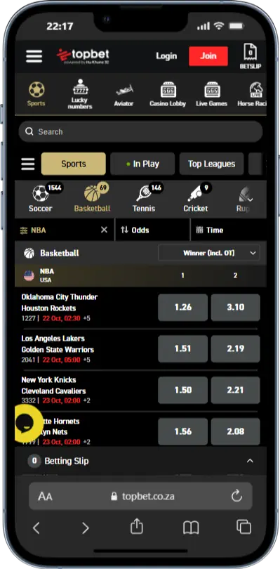 TopBet nba Mobile Screenshot
