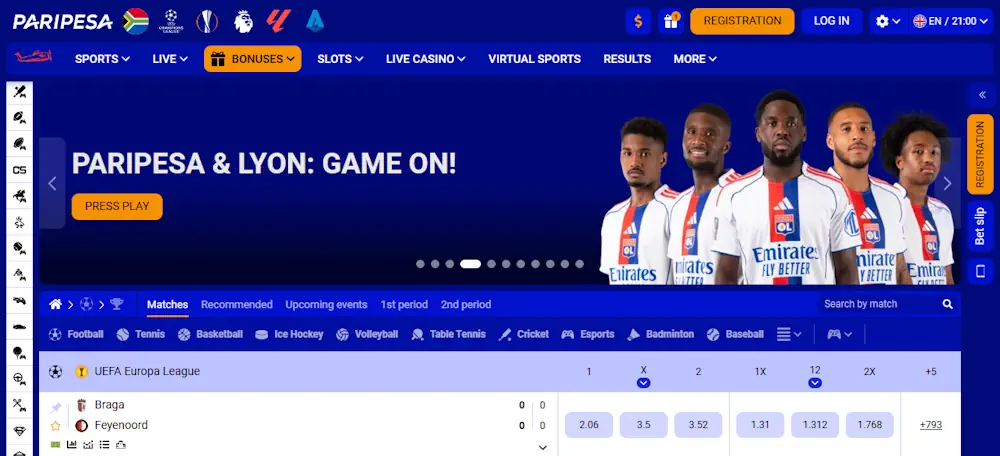Paripesa Sport Screenshot