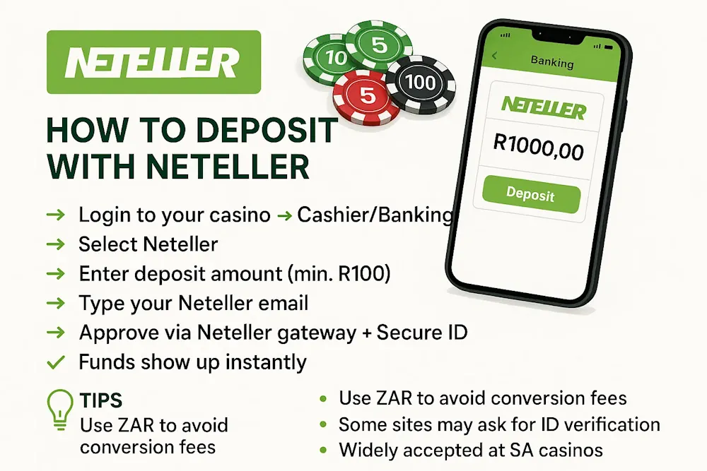 Neteller neteller-deposit How to Set Up and Use Neteller for Online Gambling Infographic