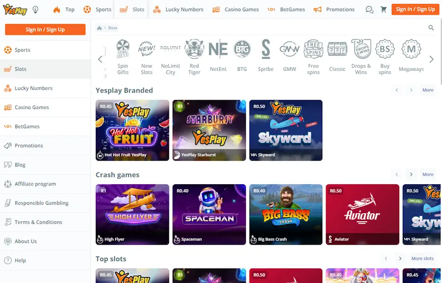 YesPlay new Games Screenshot