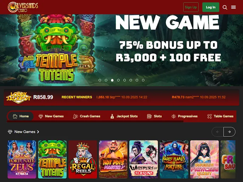 Silver Sands Homepage Screenshot