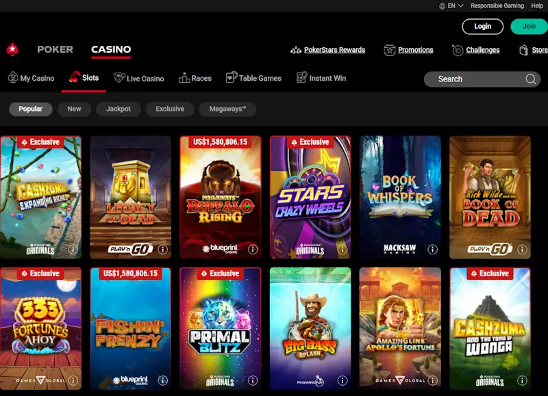 PokerStars Slots Screenshot