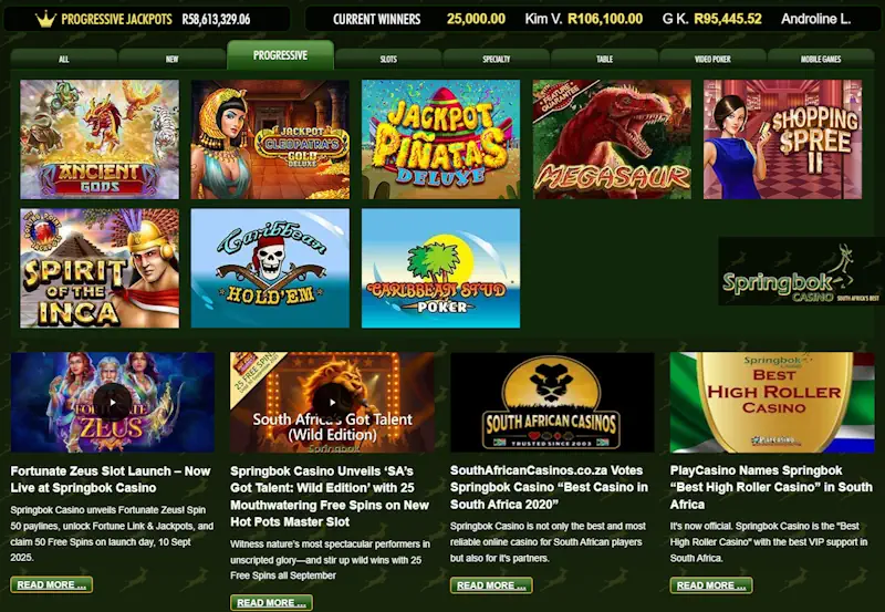 Springbok progressive-jackpots RTG jackpots Screenshot