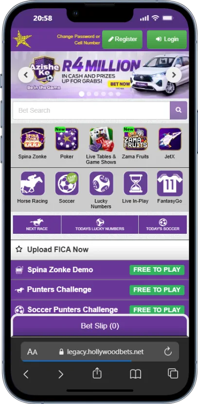Hollywoodbets Mobile Screenshot