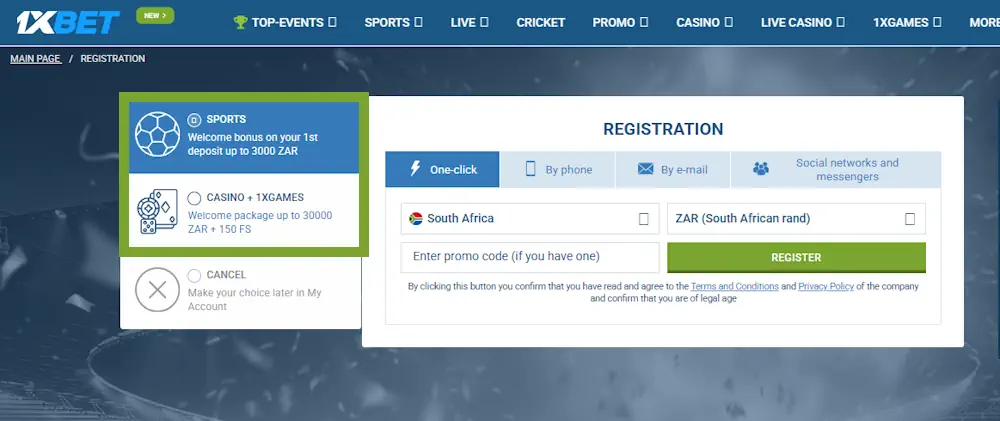 1xBet Welcome-Bonuses Screenshot
