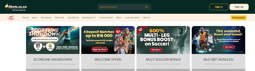 Gbets Promotions Screenshot