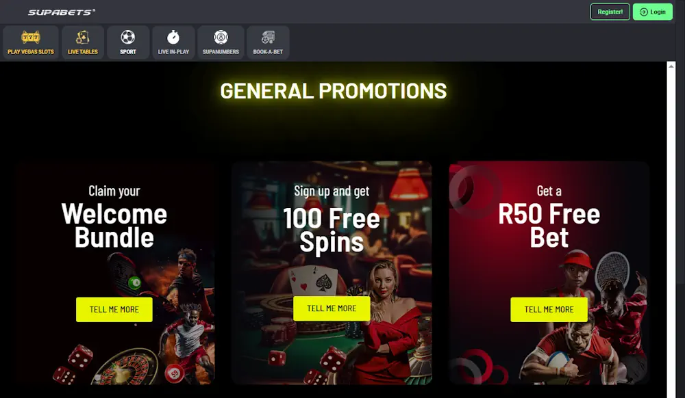 Supabets Bonuses Screenshot