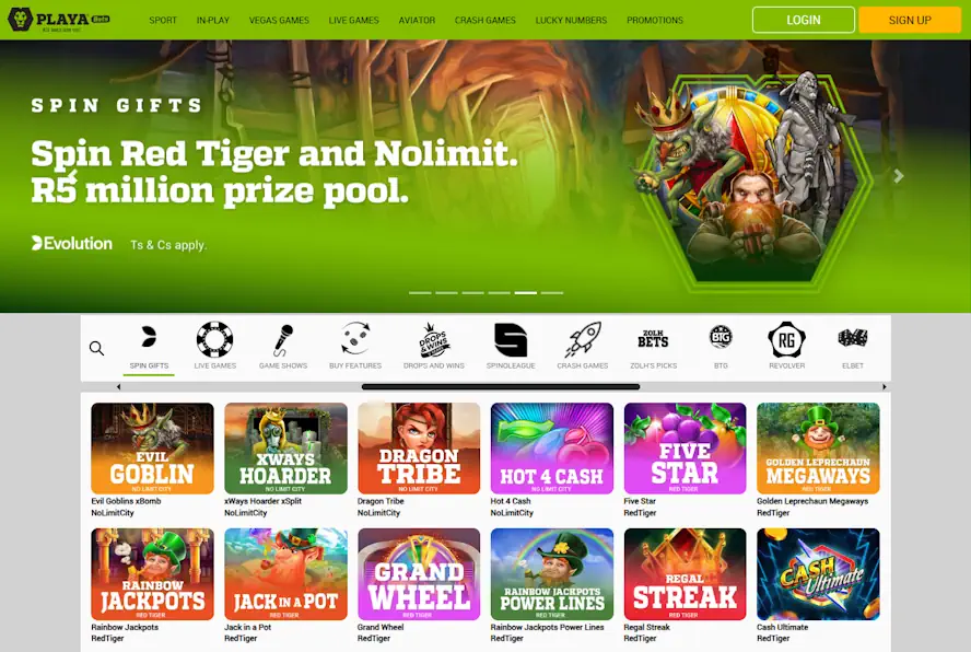 Evolution Playabets Casino Games Screenshot