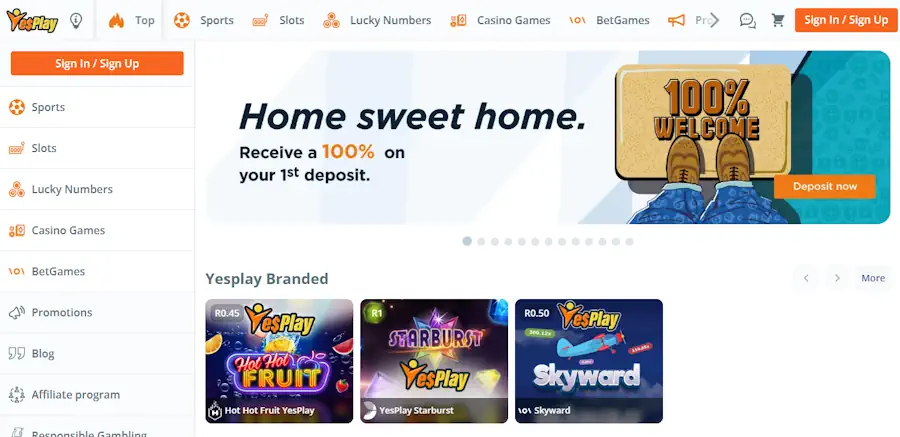 Yesplay Homepage Screenshot