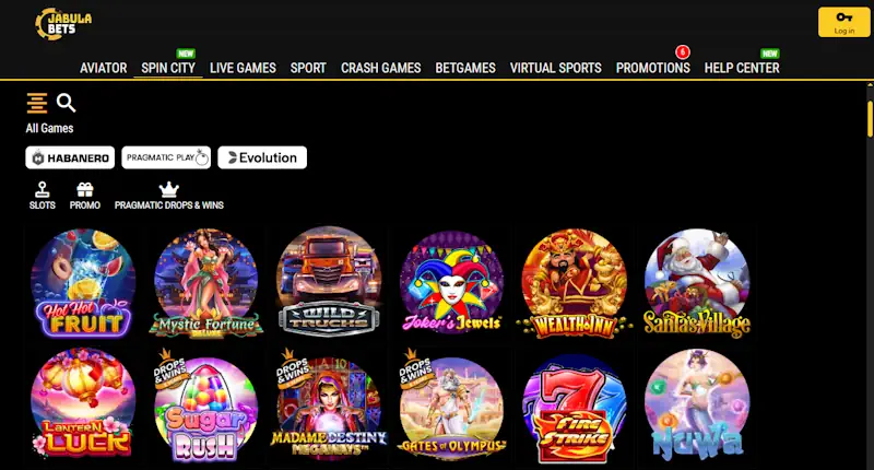 JabulaBets Casino Games Screenshot