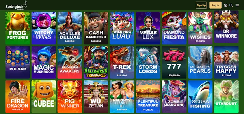 Springbok Casino Games Screenshot
