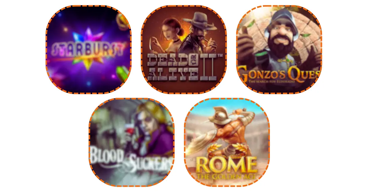 NetEnt Top 5 Slots Banner