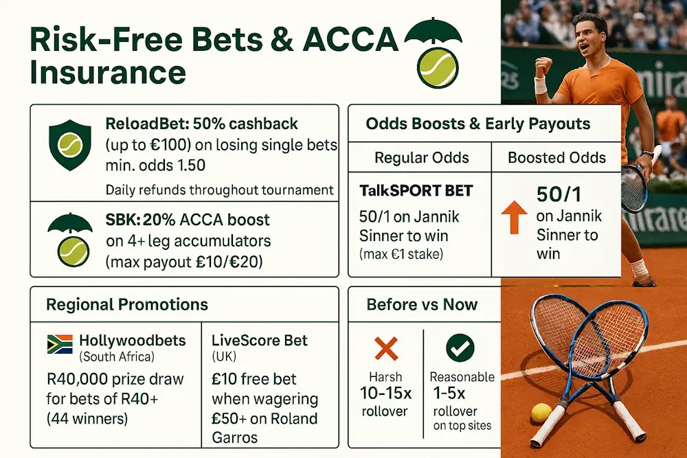 Tennis French-open Bonuses & Promotions for French Open Fans Infographic