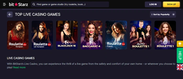 Bitstarz vip Casino Screenshot