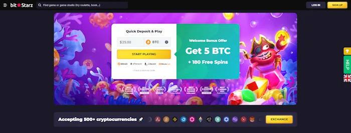 Bitstarz Homepage Screenshot