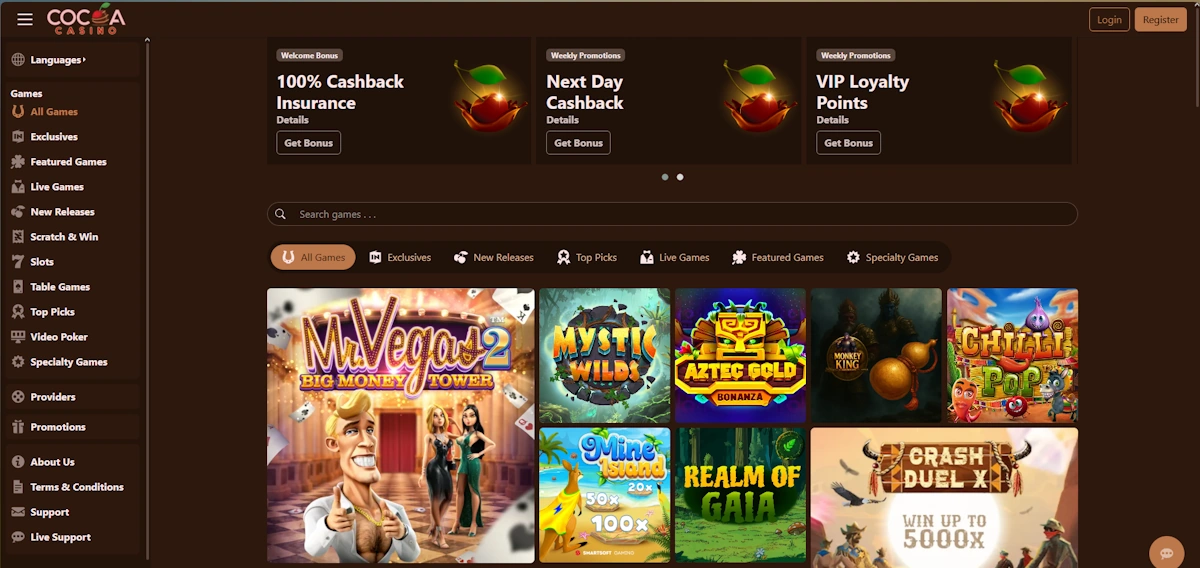 Cocoa Casino Screenshot