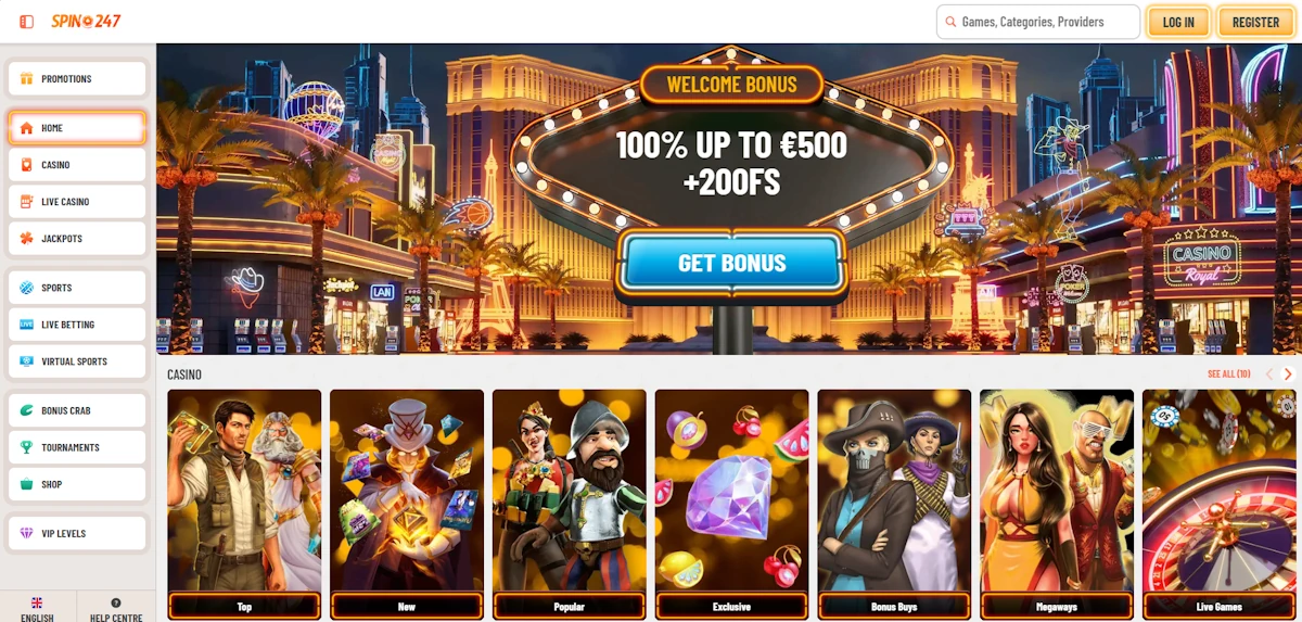 Spin247 Casino Screenshot