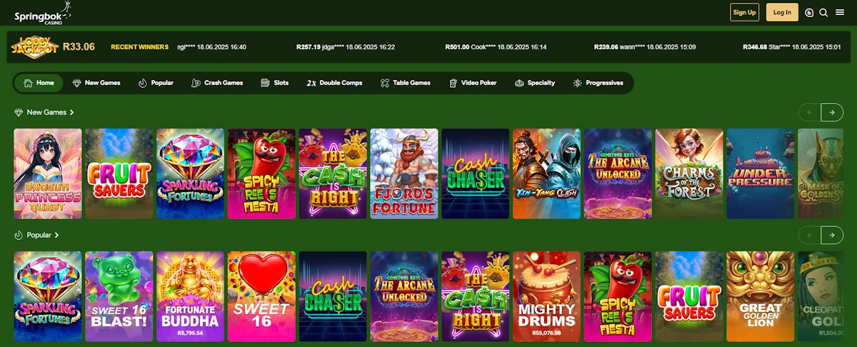 Springbok Casino Screenshot