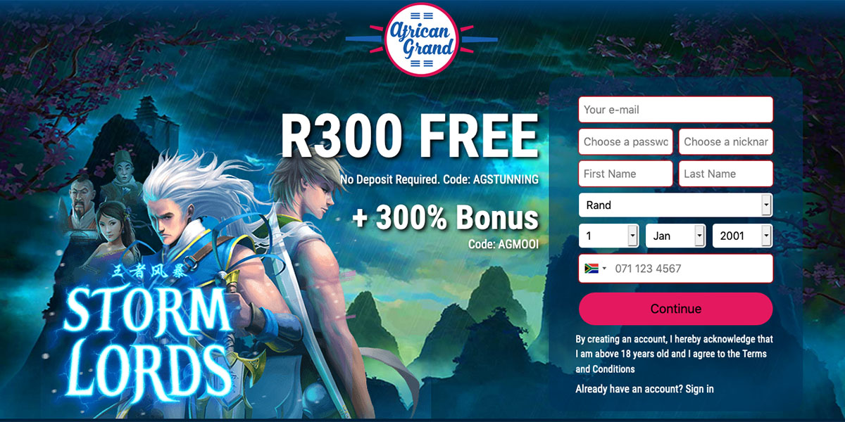 African Grand Casino Screenshot