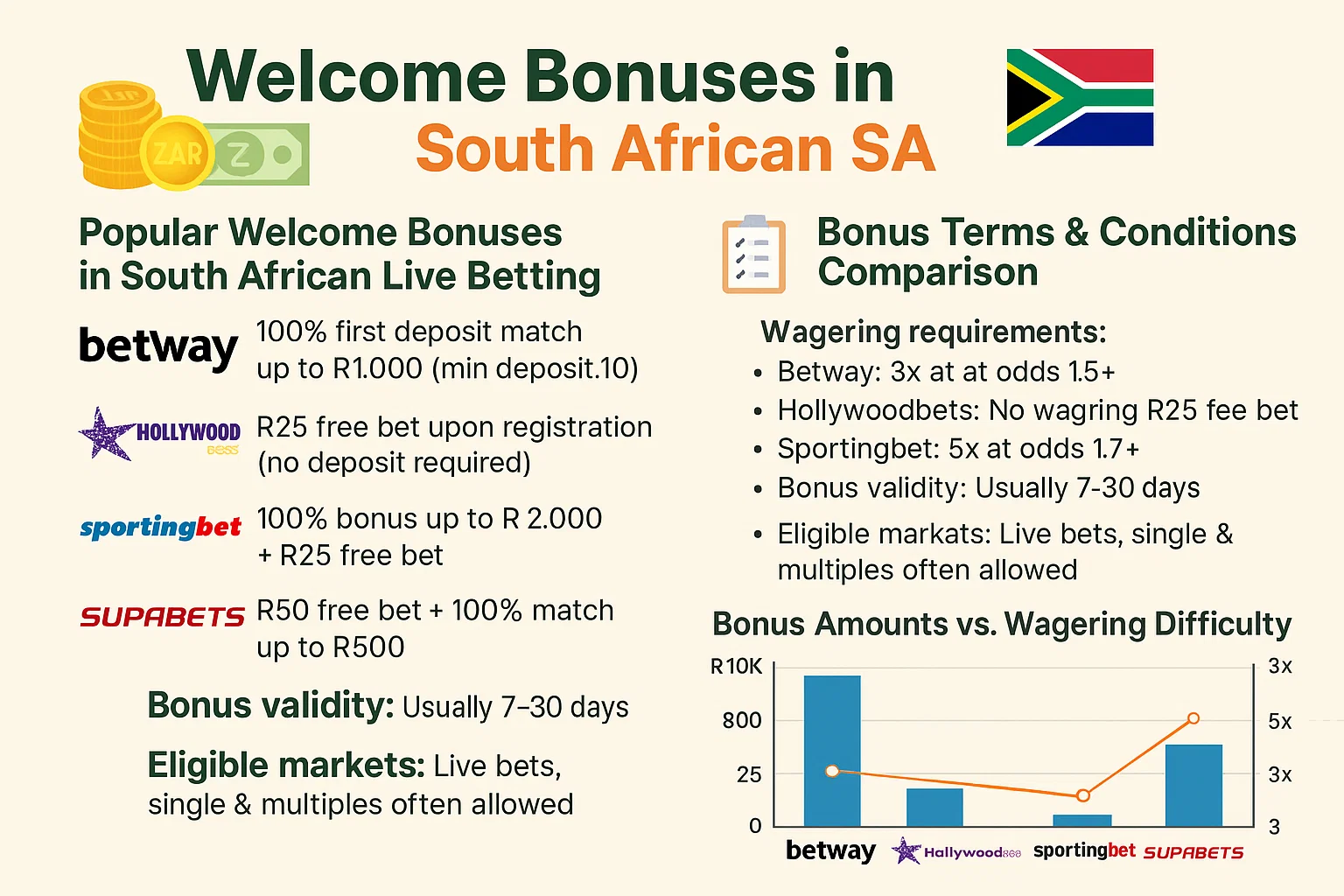 Infographics: Welcome bonuses for live betting