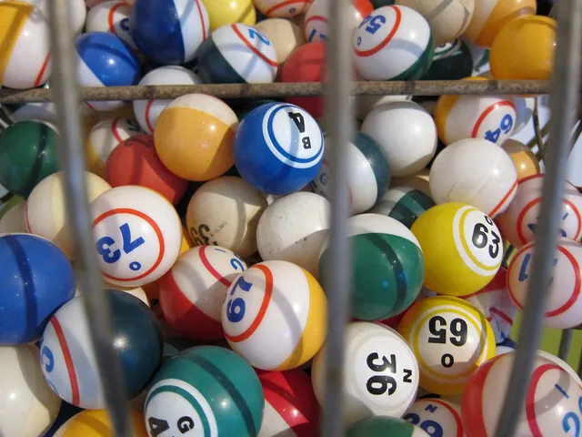 Numbered balls inside a lottery drum