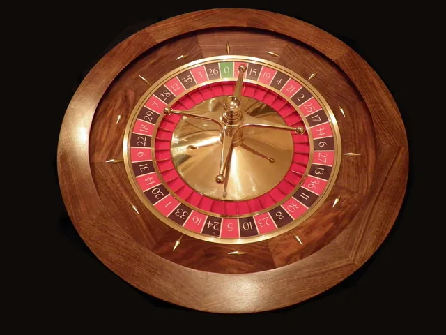 Roulette wheel seen from above